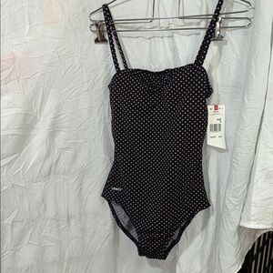 Speedo purple One-Piece Swimsuit with pink Polka Dots size 6